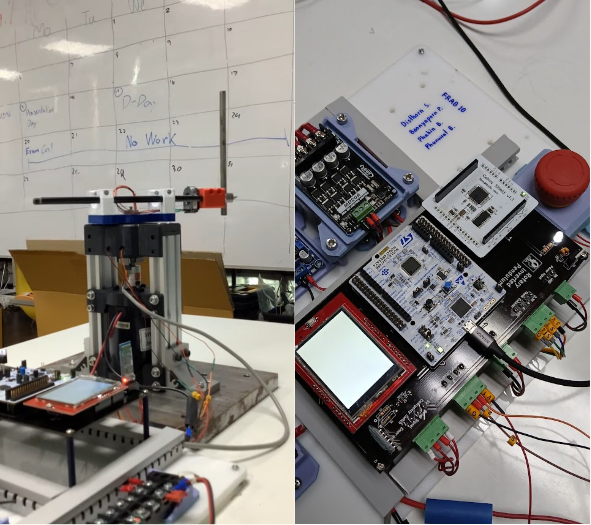 The pendulum and its electronics.